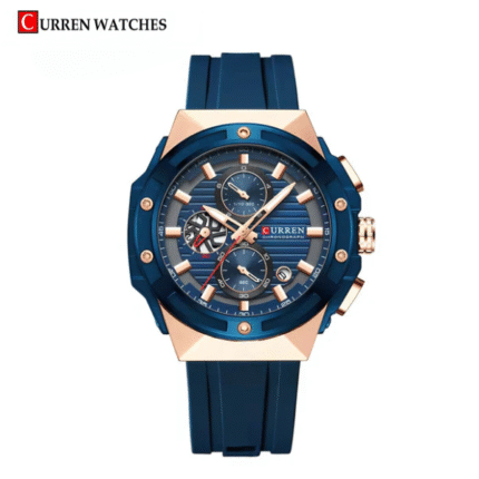 CURREN Original Brand Rubber Straps Wrist Watch For Men With Brand